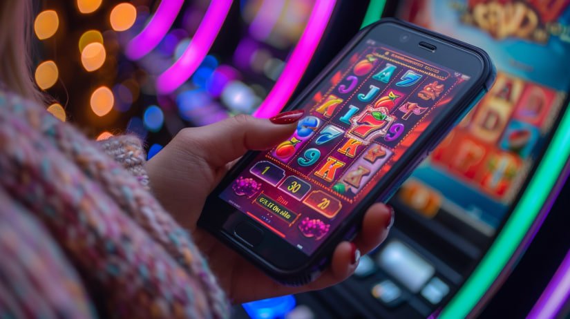 Sảnh game casino trực tuyến sôi động với đèn màu rực rỡ tại sun20win